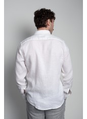 Сорочка чоловіча біла на основі льону