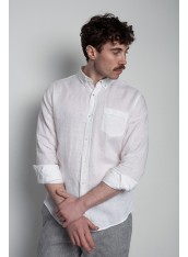 Сорочка чоловіча біла на основі льону