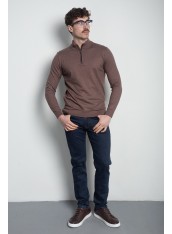 Кофта чоловіча коричнева на блискавці