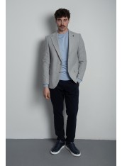 Піджак чоловічий сірий в синю смужку