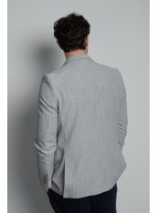 Піджак чоловічий сірий в синю смужку