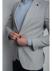 Піджак чоловічий сірий в синю смужку