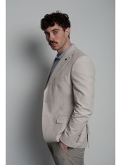 Піджак чоловічий бежевий в смужку