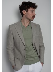 Піджак чоловічий оливковий в смужку