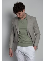 Піджак чоловічий оливковий в смужку