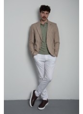 Піджак чоловічий бежевий в смужку