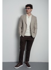 Піджак чоловічий бежевий в клітинку